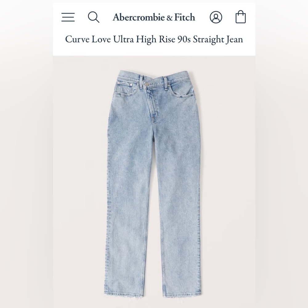 Abercrombie & Fitch Curve Love The 90’s Straight Ultra High Rise Jeans Size 26